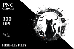 Simple Halloween Black Cat PNG Product Image 2