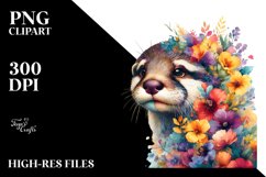 Artistic Flowers Watercolor Clipart Product Image 1