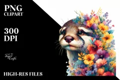 Artistic Flowers Watercolor Clipart Product Image 1