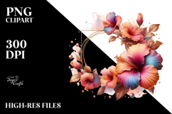Shiny Hibiscus Abstract PNG Product Image 2