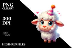 Playful Party Hat Lamb PNG Product Image 2