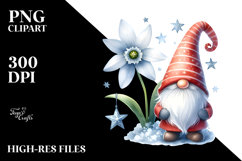 Gnome with Snowdrop, High Resolution PNG Product Image 2