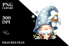 Gnome with Snowdrop, High Resolution PNG Product Image 2