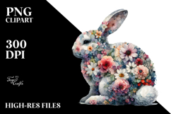 Abstract Flower Bunny, High-Res PNG Product Image 2