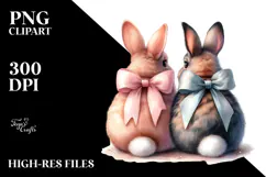 Colorful Retro Bunny PNG Product Image 2