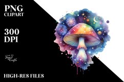 Colorful Magical Celestial Mushroom Clipart Product Image 1