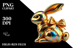 Colorful Bunny Sitting PNG Product Image 2