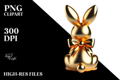 Colorful Bunny Sitting PNG Product Image 2