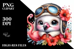 Colorful Small Baby Flamingo | Clipart Product Image 3