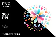 Simple Flower Hearts Digital Painting Product Image 2