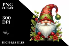Vibrant Detailed Christmas Gnome, PNG Product Image 3