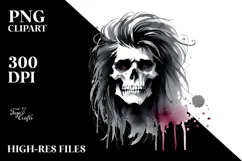 Vampire Skull Hair Haloween PNG Product Image 2