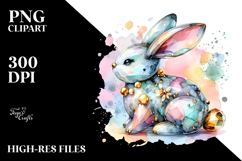 Watercolor Colorful Pastel Bunny Made of PNG Product Image 2