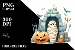 Funny Halloween Mummy's Tomb PNG Product Image 3
