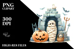 Funny Halloween Mummy's Tomb PNG Product Image 2
