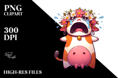 Cute Cat with Flower Crown PNG Product Image 2
