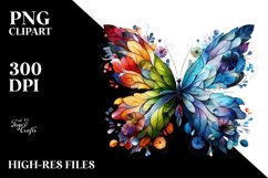 Butterfly with Flowers PNG Product Image 3