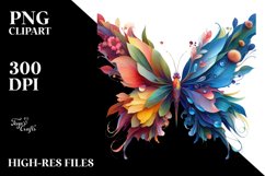 Butterfly with Flowers PNG Product Image 1