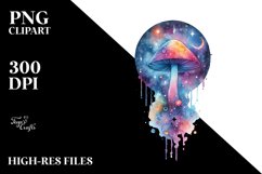 Colorful Magical Celestial Mushroom Clipart Product Image 1