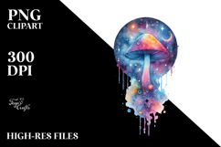 Colorful Magical Celestial Mushroom Clipart Product Image 2