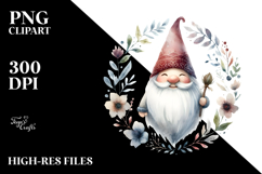 Washed Watercolor Boho Smiling Gnome PNG Product Image 2
