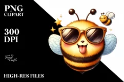 Funny Cute Bee Sunglasses Tongue Victory Product Image 1