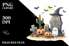 Simple Funny Tombstone Halloween PNG Product Image 1