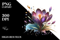 Golden Stained Crocus | Sublimation | Clipart Product Image 1