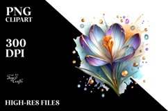 Golden Stained Crocus | Sublimation | Clipart Product Image 1