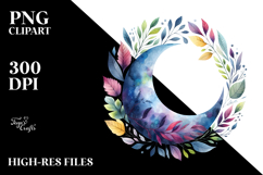 Wimsical Moon Foliage | Sublimation | Clipart Product Image 2