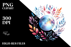 Wimsical Moon Foliage | Sublimation | Clipart Product Image 2