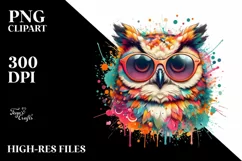 Colorful Quirky Owl Sunglasses Clipart Product Image 3