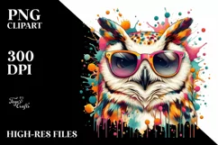 Colorful Quirky Owl Sunglasses Clipart Product Image 1