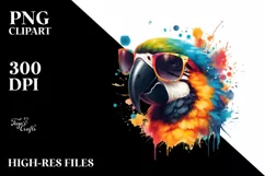 Colorful Quirky Macaw Sunglasses Clipart Product Image 3