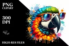 Colorful Quirky Macaw Sunglasses Clipart Product Image 3