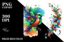 Vibrant Watercolor Bird with 3D Flowers, 20 oz Tumbler Product Image 2