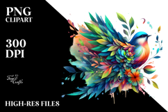 Vibrant Watercolor Bird with 3D Flowers, 20 oz Tumbler Product Image 2