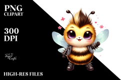 Energetic Punk Bee PNG Product Image 2