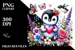 Adorned Penguin with Heart PNG Product Image 2