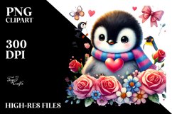 Adorned Penguin with Heart PNG Product Image 2