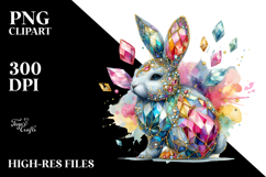 Colorful Bunny Made of Diamonds PNG Product Image 2