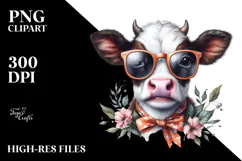 Funny Cow with Sunglasses PNG Product Image 2