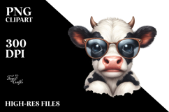Funny Cow with Sunglasses PNG Product Image 2