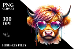 Highland Calf with Sunglasses, PNG Product Image 2