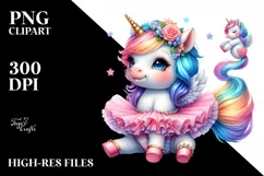 Baby Unicorn in Tutu, Charming PNG Product Image 3