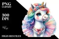 Baby Unicorn Wearing Tutu PNG Product Image 3