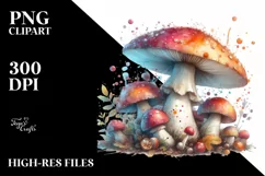 Pastel Mushroom Watercolor Splash PNG Product Image 3