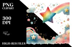 Washed Watercolor Star PNG Product Image 2