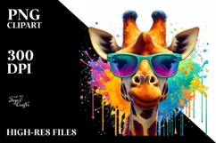 Colorful Quirky Giraffe Sunglasses Clipart Product Image 1