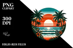 Retro Tropical Beach Sunset, 20 oz Tumbler Product Image 2